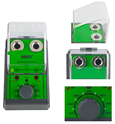 Zündkerzentester Auto Zündkerzen Tester 220V Auto-Zündkerzenprüfgerät mit einstellbarer Zweilochbuchse 0 bis 6000rpm mit Doppelloch 12MM Zündkerzenbuchse