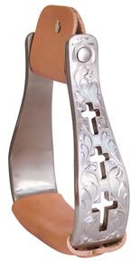 American Heritage Equine Aluminum Visalia Stirrups 2 Tread, Cross Cut-Out Detail