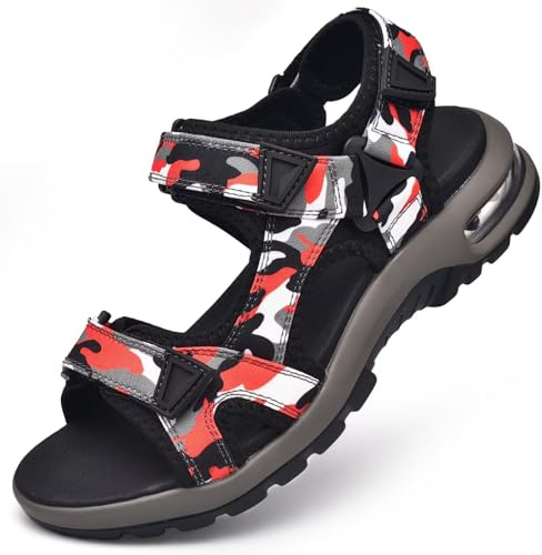 visionreast Sandales Homme Cuir Sandale Randonnée Chaussure d'été Sandale Sport Marche EU38-EU48