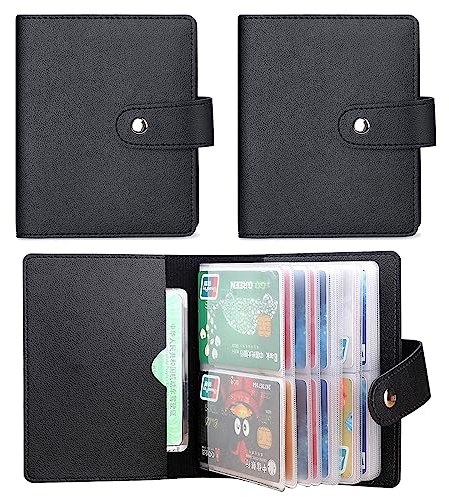 Sipiris 2 Stück Visitenkartenmappe ,Visitenkartenringbuch Verwendet zum Speichern von Visitenkarten ID-Karten oder Anderen Karten,Ideal für Büro und Praxis Visitenkartenbuch Kundenkarten Kreditkarten