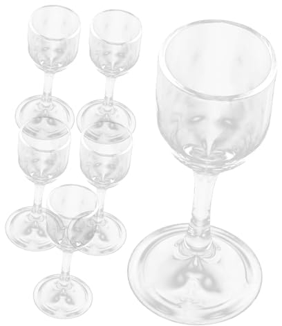 BESTonZON 6 Piezas Copa De Cristal Para Fiesta Copas De Jerez Vaso De De Boda Copa De Vino De Cristal Vasos Pequeños Taza De Bebida De Estilo Vintage Vidrio Taza Multifuncional Mini