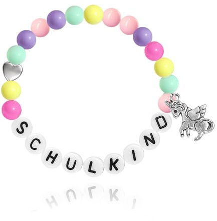 Schulkind Einschulung Jungen und Mädchen- Schulkind Geschenk - Geschenk Einschulung Mädchen Armband Schulkind(Farbe)