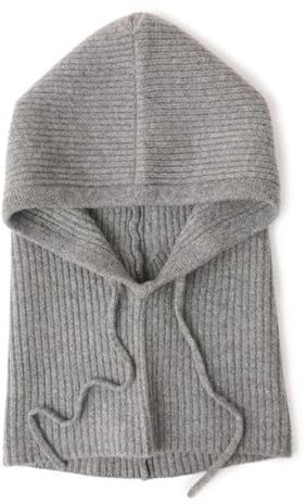 Prettystern Écharpe à Capuche en 100% Cachemire – Snood Loop Doux et Chaud, Hiver balaclava pour Femme & Homme gris mid
