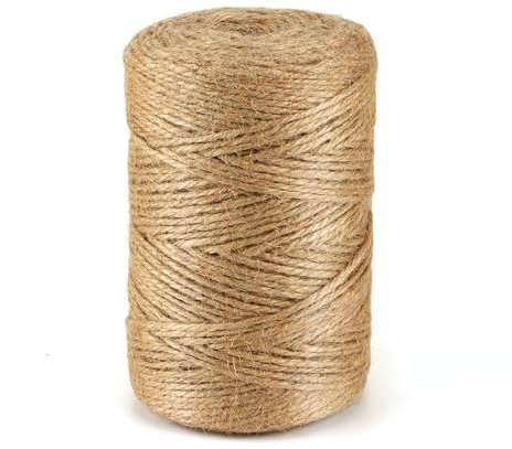 200 m de Corde de Jute Naturelle Brune, Ficelle d'emballage Ruban Cadeau, Corde de Bricolage, 3 mm D'épaisseur, pour Emballage, DIY Artisanat, Fleuristerie, Décoration, Jute Yarn
