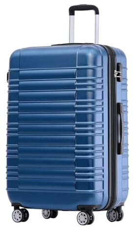 BEIBYE Reisekoffer 2088 Hartschalekoffer Gepäck Koffer Trolley Größe L in 14 Farben (Blau)