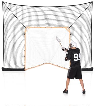 VEVOR But de crosse, 360 x 279 cm, filet de crosse de hockey, couverture étendue, installation rapide et facile, accessoires complets, équipement d'arrière-cour, pour jeunes adultes (filet uniquement)