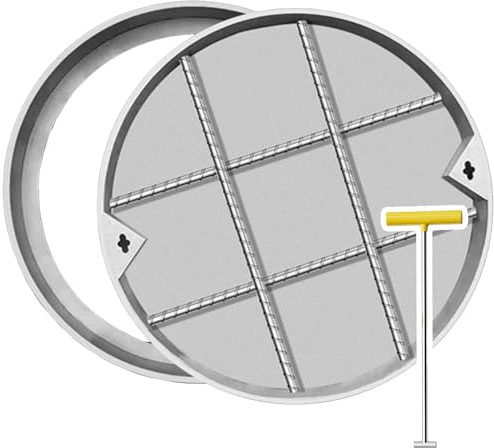 Tapa de Acero Inoxidable Resistente para cámara de inspección de Drenaje subterráneo, Tapa Invisible de 17 Pulgadas para pasarelas y Zonas Verdes, Tapa Duradera para depósito de Aguas residu