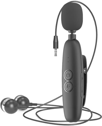 YUEHISY Écouteurs avec Amplificateur de Son avec Clip de Collier, Dispositif D'amélioration de L'audition avec Réduction du Bruit, Contrôle du Volume, pour Personnes âgées