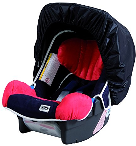 sunnybaby 11243 - Universal Sonnenschutz für Babyschale, Sonnendach, Windschutz, Sonnenverdeck | bestmöglicher UV Schutz UPF 50+ | mit Eingriff - Farbe: SCHWARZ | Qualität: MADE in GERMANY