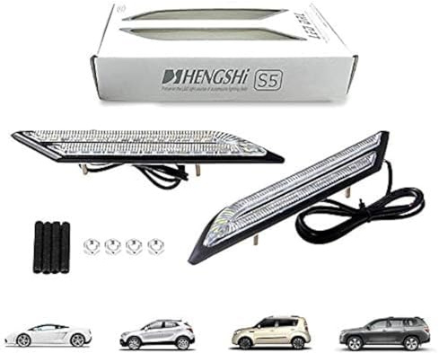 HopeU5® Un par de luces de niebla del coche a prueba de agua LED luces de circulación diurna Estilo de fuente de luz de freno y dirección del coche Styling Pure White
