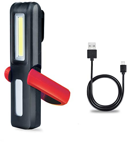 LED Arbeitsleuchte Taschenlampe Werkstattlampe Handlampe Magnet COB Inspektionsleuchten Work Light Werkstatt Worklight Werkstattlampe Magnettaschenlampen Wiederaufladbare mit Haken zum Aufhängen Rot