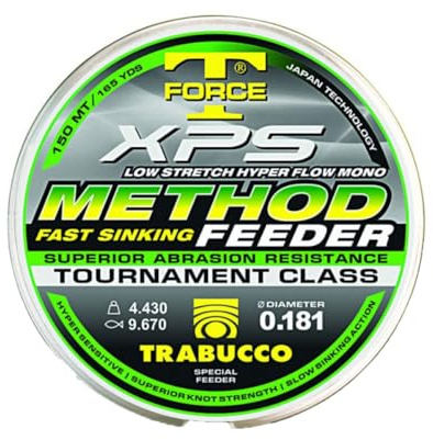 Trabucco Filo da Pesca XPS Method Feeder T-Force 0.309 mm 9.78 kg 150 m Affondante Ideale per Tutte Le Tecniche di Pesca