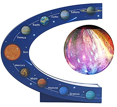 Ticfox LED Galaxys Levitación magnética Globo flotante Luz nocturna Lámpara electrónica de bola antigravedad(European plug)