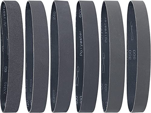 Sruhrak Slipbälte 25 x 762 mm – 12 st kiselkarbid slipremmar 2 x 60/120/240/400/600/800 blandade korn högpresterande kiselkarbidslipmedel för knivslipning och metallarbete