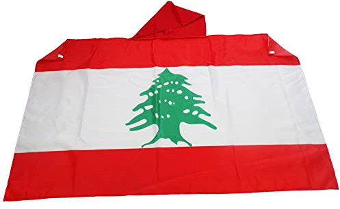 AZ FLAG Drapeau Liban 150x90 cm - Cape Drapeau Libanais 100% Polyester Avec Manches Intégrées - Body Flag 80g
