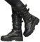 Agiyenna Winterstiefel Damen Winterschuhe Kurzschaft Schnürstiefel Gothic Vintage Stiefeletten Schuhe Plateau Stiefel Reißverschluss Chunky Heel Schuhe Warme rutschfest Winterboots