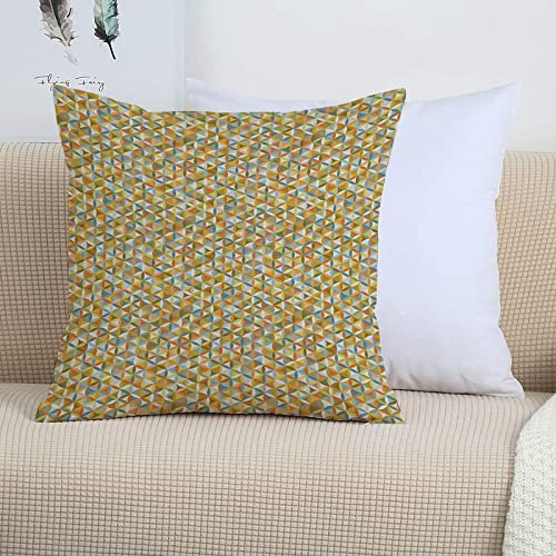2er-Set Dekorativ Kissenbezug 45x45 cm,Abstrakt, Blume des Lebens Design Vintage Farben Oval Form,Polyester Kissenbezüge Dekokissen Kissenhülle Set Kissen Fall für Sofa Auto Schlafzimmer Zuhause Dekor