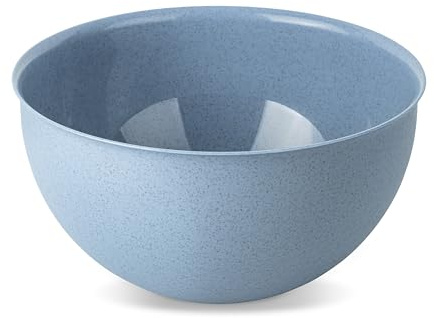 Koziol PALSBY M & L Schüssel 2 & 5 Liter | Salatschale Servierschale Rührschüssel | bruchfest stapelbar biozirkulärer Kunststoff spülmaschinengeeignet | Küche Haushalt (nature flower blue, 2 Liter)