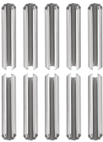 DTGN M4 x 35mm(DxL) Scanalato Molla Perno - 20pz - Ottimo per Casa Macchina Fissaggio - 304 Inox Acciaio Molla Tassello Tensione Rotolo Perno - Argento