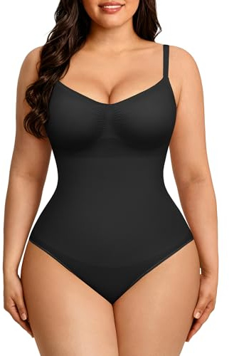 FeelinGirl Body Shaper Tummy Control Shapewear Bodysuits for Women Seamless Shaper Black XL-XXL