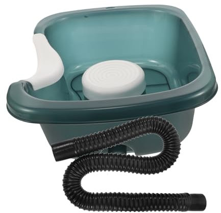 VICASKY Bac à Shampoing Portable Transparent En Pp Avec Coussin Et Tuyau, Bassin Inclinable Pour Lavage Des Cheveux, Adapté Aux Personnes Alitées Et Soins à Domicile