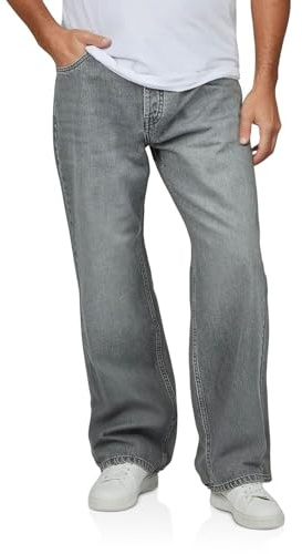 DENIMFY DFMailo Jean décontracté en coton pour homme Coupe ample | Denim bleu gris 29 30 31 32 33 34 36 38