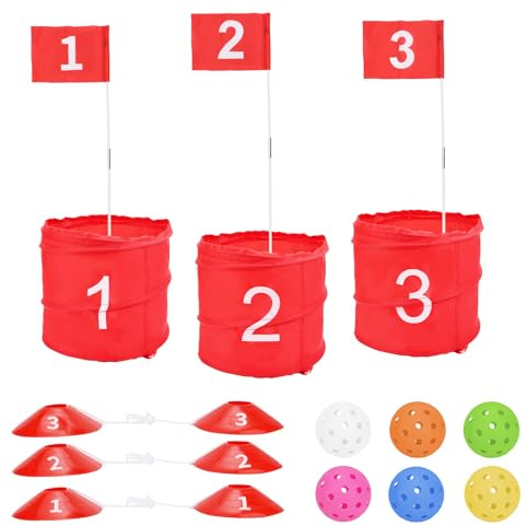 3-Håls Golfspelsset med Hink, Golfspel för Trädgården Övningsunderhållning Föräldra-Barn-Interaktion för Vuxna, Barn, Gräsmatta, Strand, Campingpark