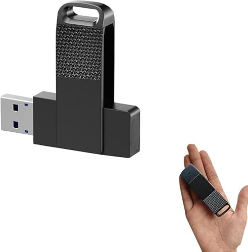 Mini dictaphone USB 64 G avec puce AGC améliorée, matériau en métal, corps rotatif, rechargeable