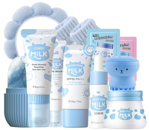 Milk Skin Care Sets Birthday Christmas Gifts for Teenage Girls - Skin Care for kids- Skincare for Girls 10-12- Teen Skin Care Kit for Women Girl Stuff - Skin Care for Teens - Facial Kit for Women