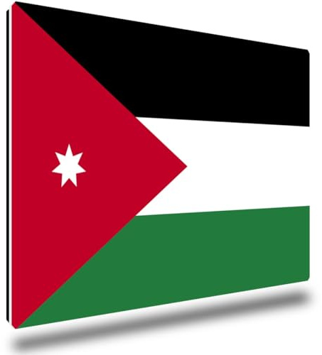 TRIOSK Kühlschrankmagnete Länderflaggen Magnet Flagge Jordanien Reise Souvenir Geschenk für Reiseliebhaber Weltenbummler Kühlschrank stark eckig groß 85x55 mm