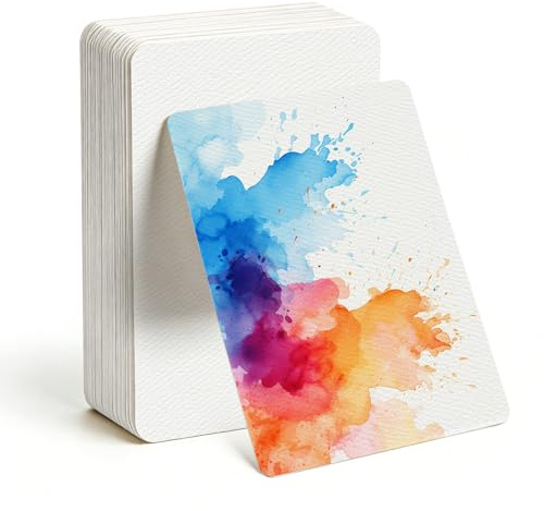 50 ark akvarellpapper A6 Rektangel 10x15cm Aquarell kort Blanko | Rektangulärt akvarellpapper 10 x 15 cm, 300 g/m² starkt, perfekt för vattenfärg, breving, gör-det-själv-kort och inbjudningar