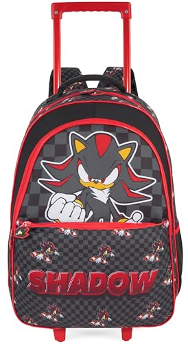 Get Trend Sonic Shadow Boys Trolley Bag for Travel and School | 2-in-1 Kids Compact Cabin Suitcase with Wheels & Handles, Adjustable Straps Backpack, Travel Essentials (Multi Shadow)