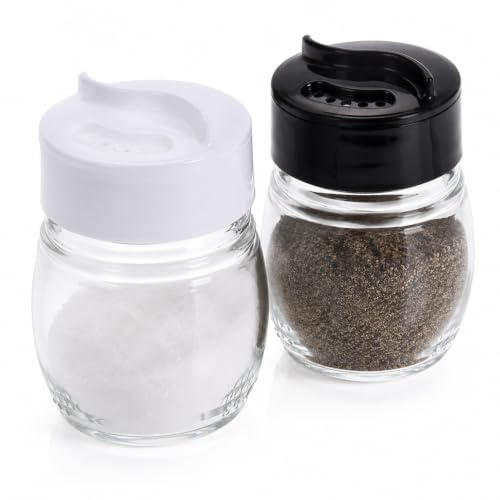 MIJOMA Glas salt och pepparströare, uppsättning om 2 med 80 ml per ströare