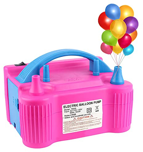 AEX Electric Balloon Pump 600W – Dual Nozzle Balloon Inflator with UK Plug | Fast Portable Air Pump for Parties, Birthdays, Weddings, Events | Balloon Machine for Balloons