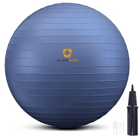 primasole Gymnastikball für Balance, Stabilität, Fitness, Workout, Yoga, Pilates, Zuhause, Büro und Fitnessstudio, 45 cm, Indigoblau