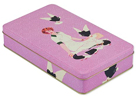 Scatola di latta con coperchio, stile nostalgico, per biscotti, per piccoli oggetti, collezione Herbarium (colone)