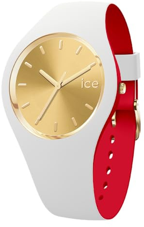 ICE-WATCH - Ice Loulou White Gold chic - Weiße Damenuhr mit Plastikarmband - 022328 (Medium)