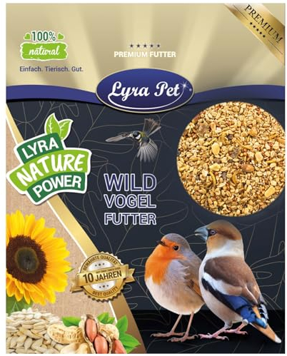 Lyra Pet® 25 kg Weichfutter Premium | Proteinreiches Vogelfutter für Wildvögel | Mit Mehlwürmern, Erdnusskernen & Rosinen | Nährstoffreiches Wildvogelfutter | Ganzjähriges Streufutter für Vögel