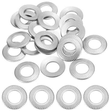 PATIKIL 304 Stainless Steel Flat Washers, 50 Pack M12x24mm Belleville Spring Disc Washer Conical Knurled Metric Gasket for Automotive Industrial Construction