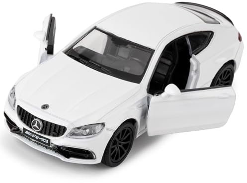 imtfzct 1/36 Benz C63 S AMG Spielzeugauto,Kinder Spielzeugauto mit Pull Back Funktion, sammelbares Modellauto aus Leichtmetall, Geburtstagsgeschenk für Jungen und Mädchen (weiß)