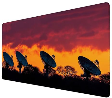 Mouse Pad, Tappetino Mouse xxl, Tappetino Scrivania, Accessori Scrivania, Tappetino Gaming, Mousepad, Sottomano Scrivania, Accessori Gaming, Tappeto Mouse (Radar) (1400x600x3mm) (Giallo) 3-E-2