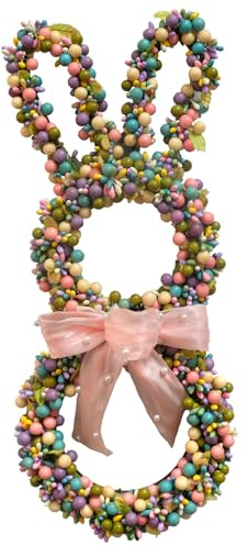 CIR OASES Easter Bunny Wreath 18-inch artificial Easter berry wreath Front porch indoor-outdoor decorative Holiday celebration party decorative