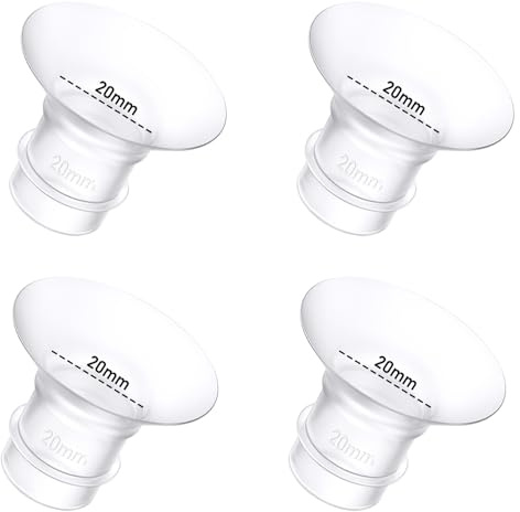 6 inserti flangiati per tiralatte da 20 mm, compatibili con tiralatte Momcozy/Spectra/Medela/eufy/Elvie/Lansinoh/Paruu P10, adatti per Momcozy M5/M9/M6/V2 Pro/V2 pro/S12 Pro/eufy E10 S1 S1 Pro
