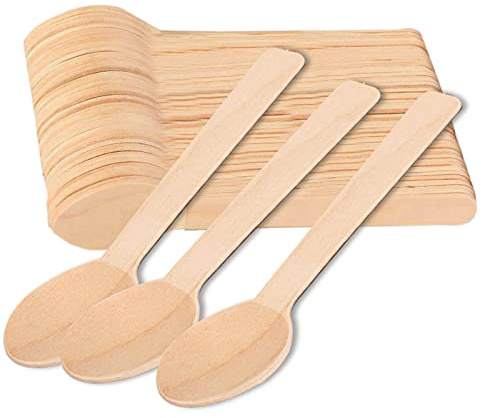Various Cucharas Desechables de Madera de abedul,Cubiertos Biodegradables,Ecológicos y Compostables,Reciclables,Ideal para Fiestas, Picnic y Cumpleaños (Cuchara16cm, 500 pcs)