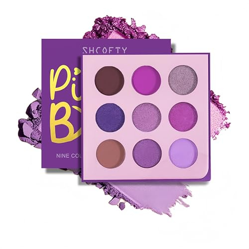 Bili Biliard Eyeshadow Palette 9 Colors Blue Purple Eyeshadow -Cool Toned Makeup Palette,Matte and Shimmer Finishes - Highly Pigmented Eye Makeup,Long Lasting Waterproof Makeup Palette. (Purple)