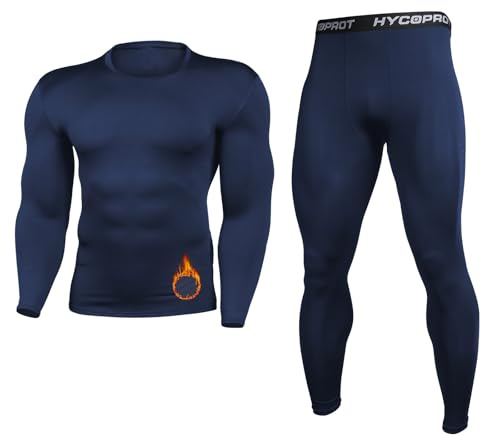 HYCOPROT Ropa Interior Térmica Conjunto Hombre Camiseta Térmica Hombre Ropa Termica Transpirable Funcional Conjunto Termico Invierno para Esquí Montaña Ciclismo