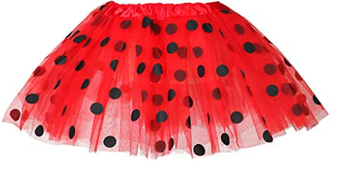 Tüllrock Rot Mädchen Tüllrock Tutu Gepunktet für Karneval & 50er Jahre - Kinder Ballettrock Kurz mit Punkten für Fasching & Marienkäfer - Bunt Tüll Rock Mehrlagig Elastisch A-Linie für Geburtstag