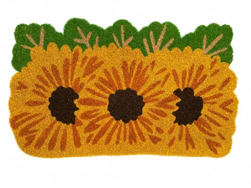Genérico Felpudo de Coco Girasoles para Entrada de Casa 75 x 45 cm