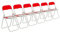 Harbour Housewares Padded Folding Chairs - Red - Pack of 6 - Easy Store Metal Frame Foldable Desk Chair for Office, Dining, Kitchen