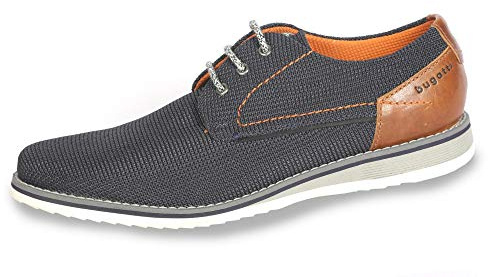 Bugatti Zapatos Derby 311684036900 para Hombre, Azul Azul Oscuro 4100, 9.5 UK